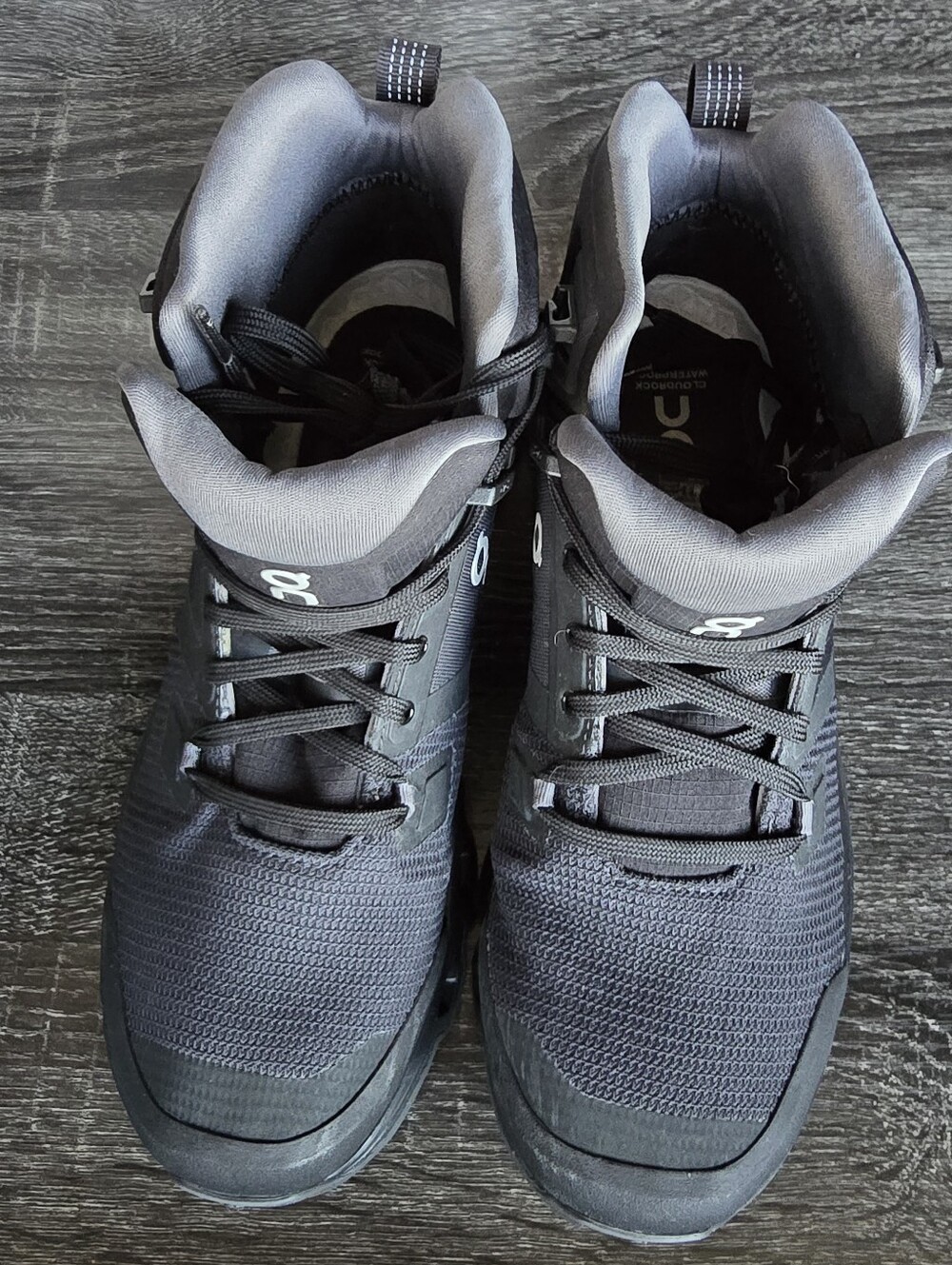 On Running Women's Cloudrock 2 Waterproof Hiking Boot in Eclipse Black Size 8